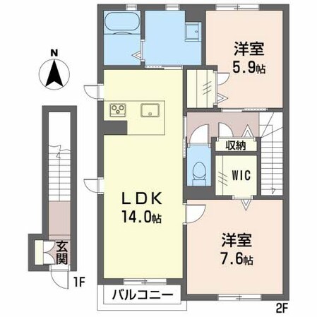 アルソーレ南斎院Ｂ棟の物件間取画像